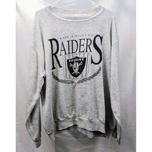 VTG 1992 Los Angeles Raiders NFL Striped Sweatshirt XL Oakland Las Vegas RARE